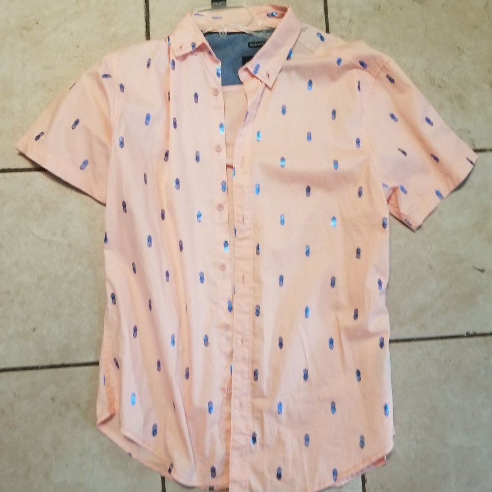 Drill clothing company slim fit Mens shirt button up medium